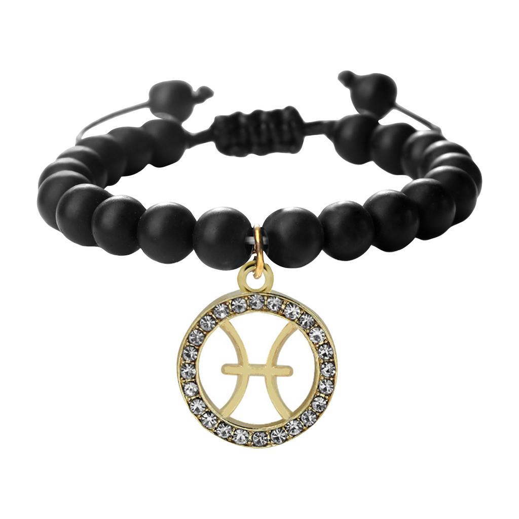 Constellation Friendship Bracelet Natural Stone Spacer Stretchable Bracelet Twelve Constellation Bracelet