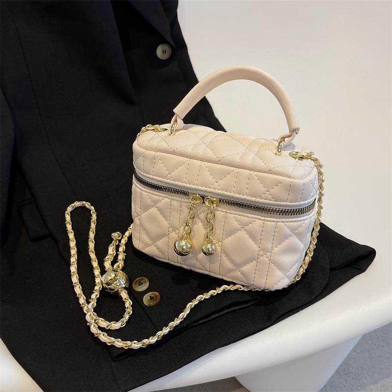 Rhombus Chain Bag Women's New High-end Fashion Mini Shoulder Messenger Bag Popular Small Square Bag