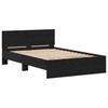 Bed Frame in Black Oak Look 193 x 125 x 70 cm Particleboard