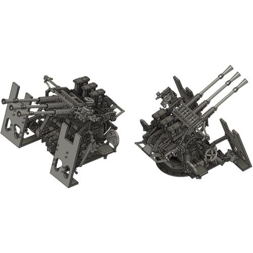 

Bunker Studio 1/350 Scale Japanese Navy Type 96 25mm Triple Machine Gun LPR Sight, Late Model with Shield, 10-Piece Set, Plastic Model Kit Parts, BSTI