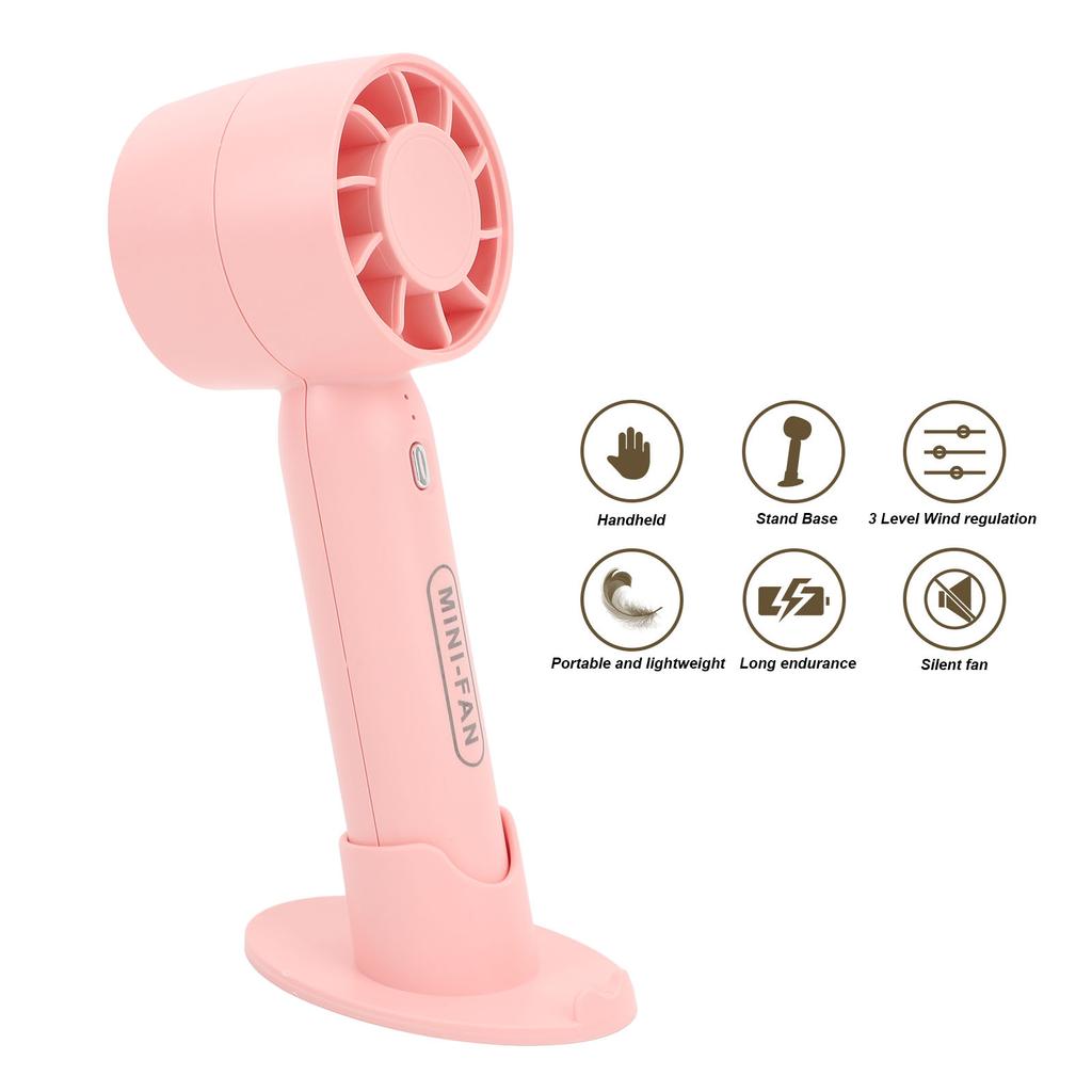 Portable Handheld Fan USB Re Able 3 Wind Speeds Safe     Fan for Outdoor Travel Camping
