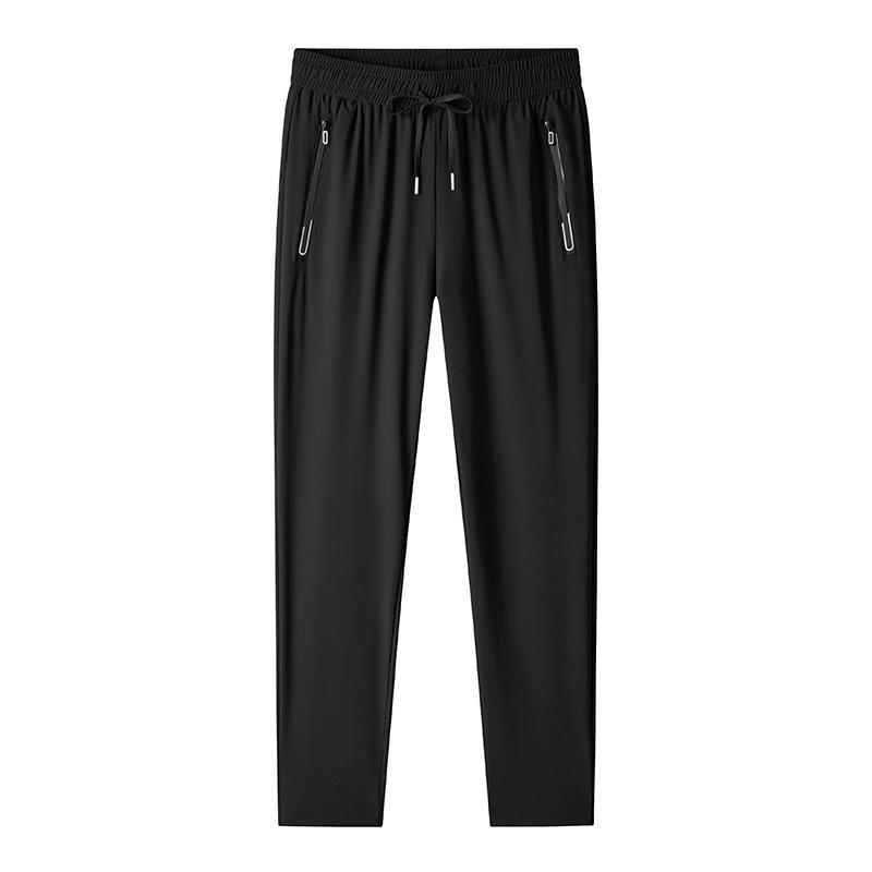 2025 Men's Ice Silk Quick-Dry Joggers: Summer Thin, Loose Fit, Straight-Leg Casual Pants