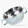 Kids Training Bowl Fall Resistance High Temperature Resistant with Lid Easy to Clean Dual Handles Dustproof Stainless Steel Cartoon Kids Bowl Toddlers