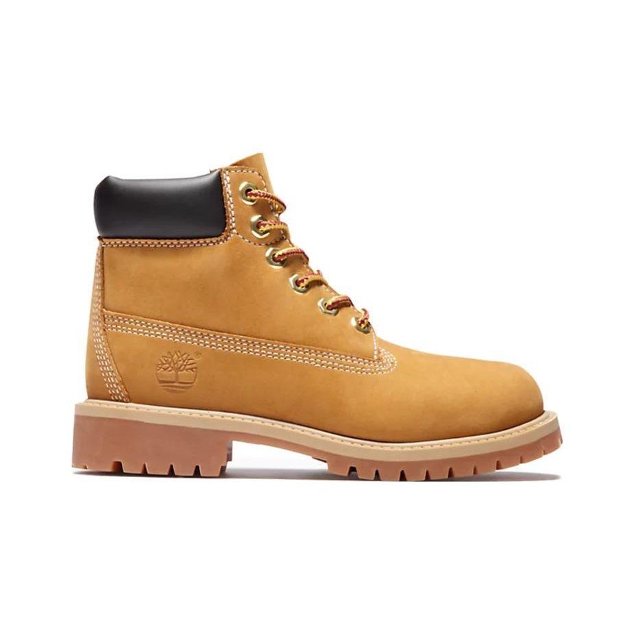 Timberland 6 Inch Classic Youth Wheat Kids Sneakers Brown Wheat-Nubuck Yellow TB012709-713