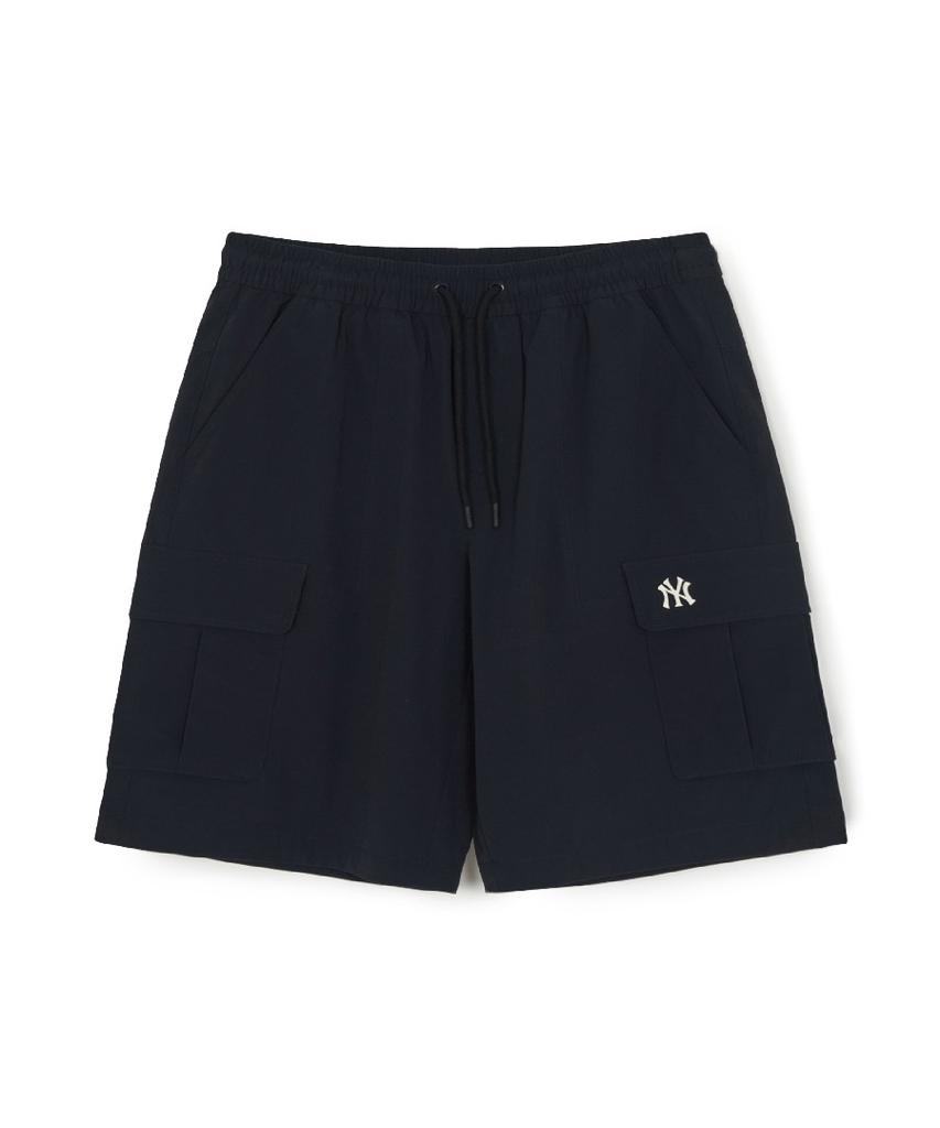 Emelbi Basic Gorpcore Nylon Cargo Half-Length Shorts Ny (Black)