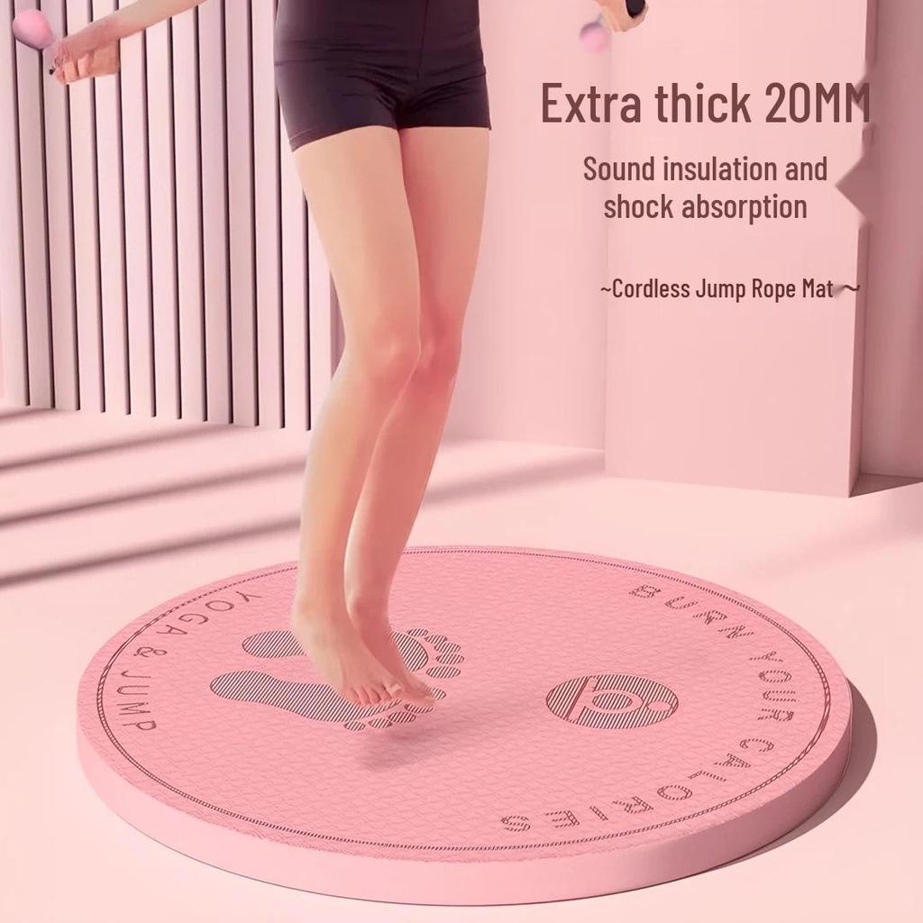 Geräuschloses, rutschfestes, stoßdämpfendes, kabelloses Springseil & Yogamatte