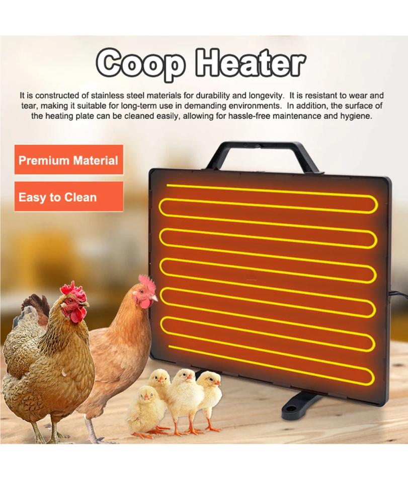 Thermostatic Chicken Coop Heater 160W Poultry Heating Panel 0-99℃ Temperature Winter Farm Radiant Heating Board Heating Plate