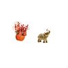 Artificial Bonsai Elephant Statue Decorative Figurine for Chinese Year Spring Festival Home Desk