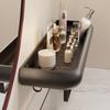 Punch-Free Gunmetal Bathroom Shelf: Wall-Mounted Storage for Vanity & Toilet