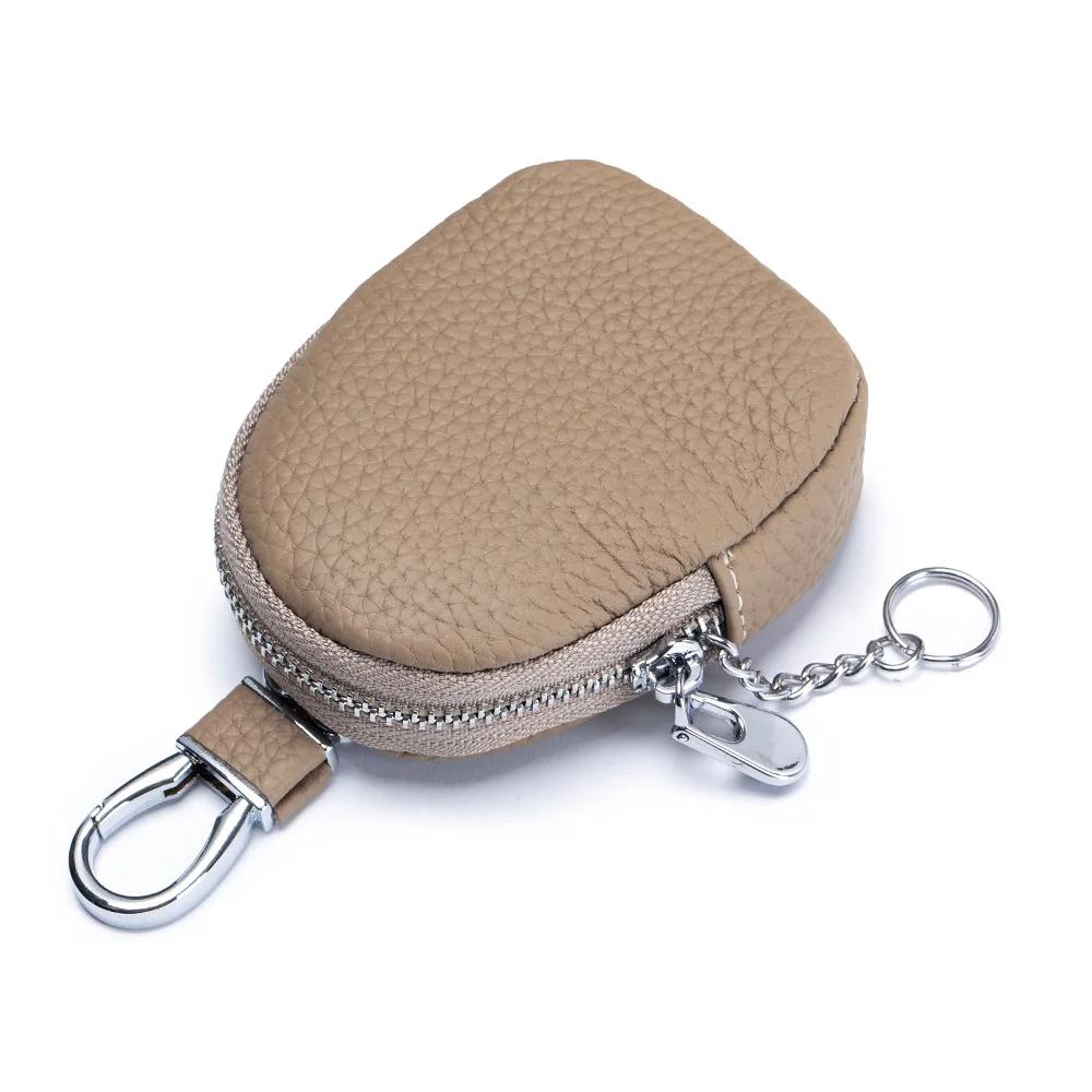 Cow Leather Key Holder Minimalist Case Wallet Coins Storage Case Mini Key Protector Multifunctional Universal Key Pouch