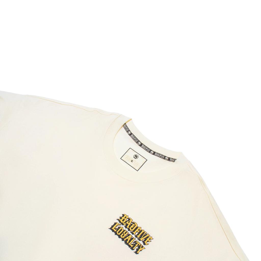 Li Ning Badfive Letter Print Loose Long Sleeve Drop Shoulder T-Shirt Men Tops Off-White AHST967-2