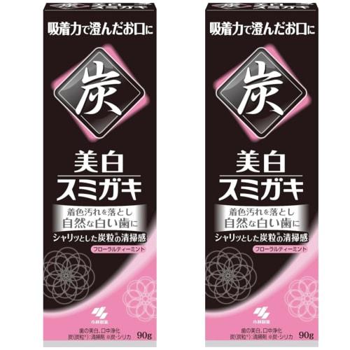 

[.co.jp Exclusive] [Bulk Purchase of 2] Whitening Toothpaste with Charcoal Granules (Charcoal and Silica), Floral Tea Mint Scent, 90g x 2 Packs
