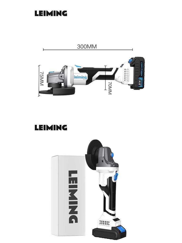 Leiming LS780 Akku-Winkelschleifer bürstenlos mit Lithium-Akku zum Trennen, Schleifen und Polieren