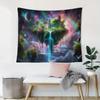 1pc Fantasy Floating Island Tapestry  Dreamy Nebula Waterfall  Magical Landscape Wall Hanging Decor for Living Room Vibrant