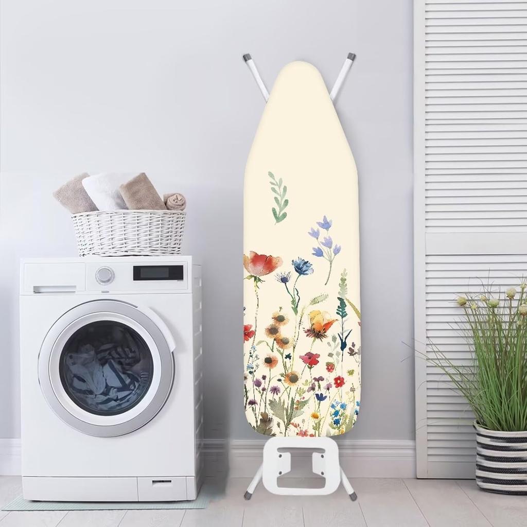 Floral Pattern Iron Board Cover 15x54 Ironing Board Cover with Elastic Edge Scorch Stain Resistant Ironing Board Covers Iron Table Cover