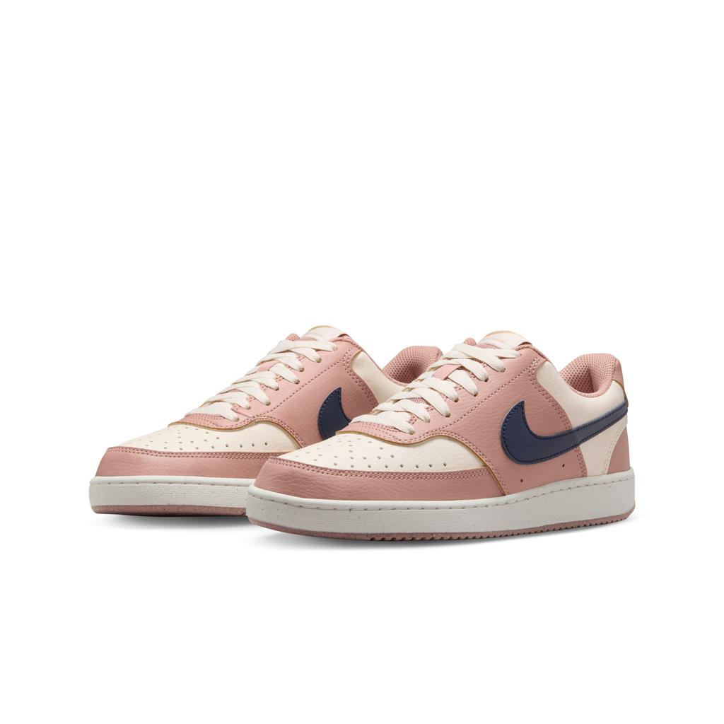 Nike  Court Vision Low Next Nature Particle Pink Midnight Navy Women Sneakers Pale-Ivory Metallic-Gold DH3158-606