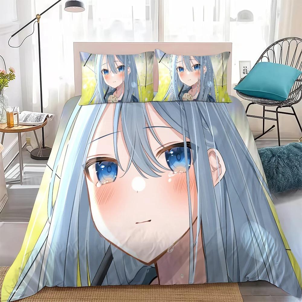 3D Print Yoisaki Kanade Bedding Set Soft Comforter Cover With 1/2pcs Pillow Shams For Kids Adults Cartoon Duvet Cover Microfiber