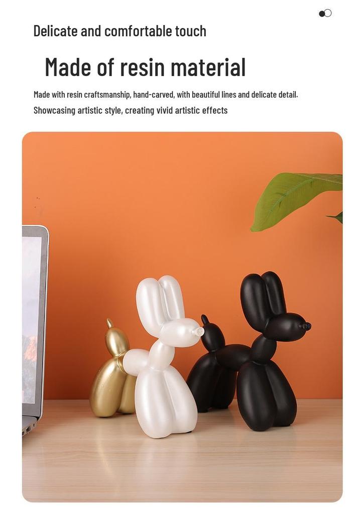 Modern Balloon Dog Resin Ornament for Home Décor - Ideal for Living Room, Entrance, TV Cabinet, Wine Cabinet, or Bookshelf.