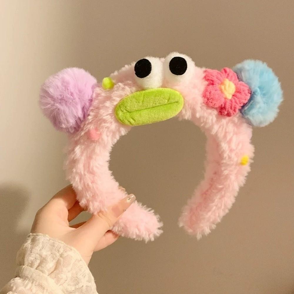 Colorful and Vibrant Big Eyes Plush Headband Hair Accessories Girls Cartoon Hairband  Women