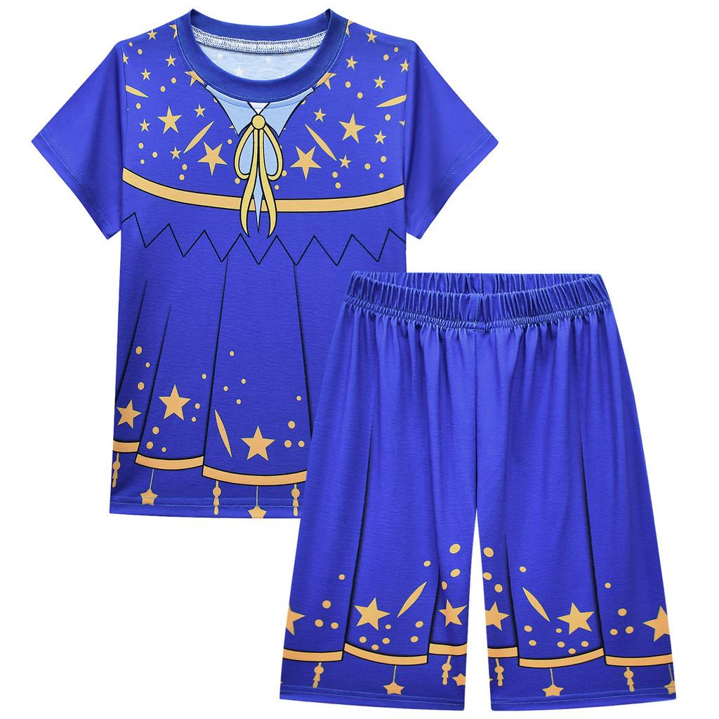 19790 Kinder Mädchen Lily Lovebraids Sterne Aufdruck Kurzarm T-Shirt Oberteil Shorts Sets
