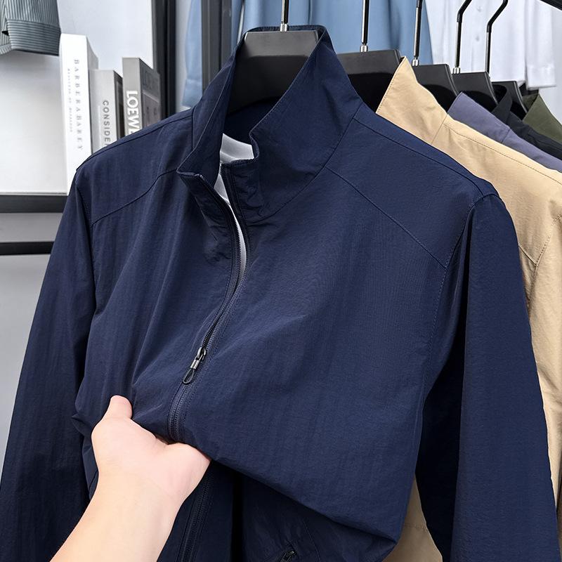 2025 Men's Casual Jacket - Wrinkle-resistant, Breathable, Soft Solid Color Outerwear for Autumn/Winter