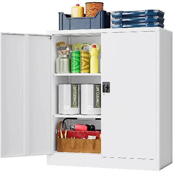 Metal Garage Storage Cabinet,Tall Tool Cabinet with Doors and Adjustbale Shelves,Lockable Tool Cabinet for Garage
