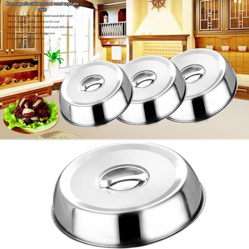 Stainless Steel Multi-Purpose Round Lid for Griddle, Grill, Pot, Bowl, Plate, Heating, Fresh-Keeping, and Vegetables