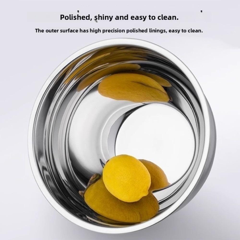 New Durable Stainless Steel Mixing Bowl Cold Vegetable Bowl Thickened Baking Fruit Salad Bowls Large Capacity Egg Mixing Basin