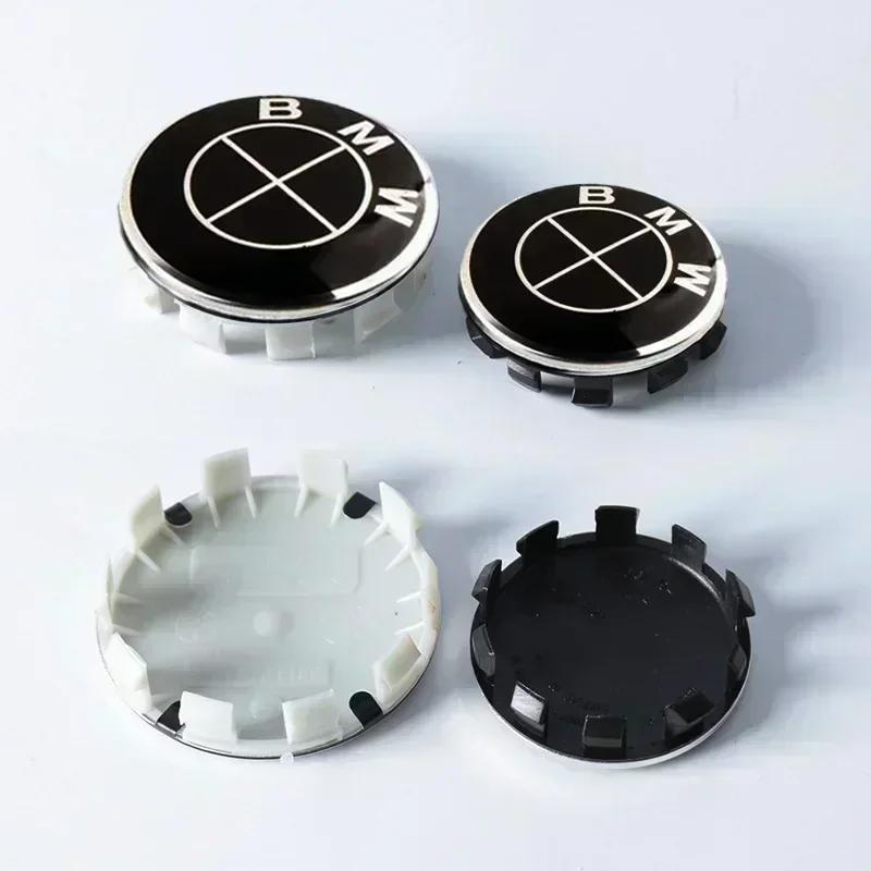 OKZA7 4pcs 56mm 68mm Car Logo Wheel Center Hub Caps ABS Tire Cover Sticker For BMW X1 X3 X5 X6 Z4 E60 E38 E53 E70 E85 Accessories
