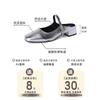 French Evening Breeze Temperament Silver Single Shoes Women's Spring and Summer 2025 New Korean Version Flat Bottom with Skirt Bag Head Sandals Tide