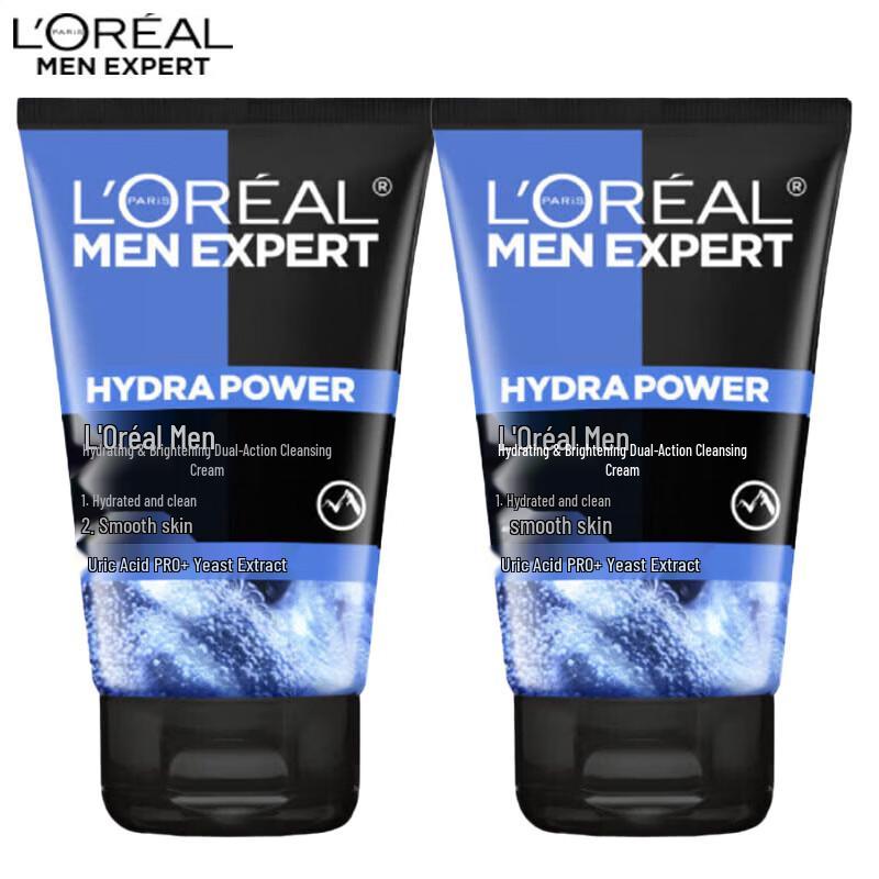 L'Oréal Men's Hydra Energetic Double Effect Cleansing Cream (2x100ml)