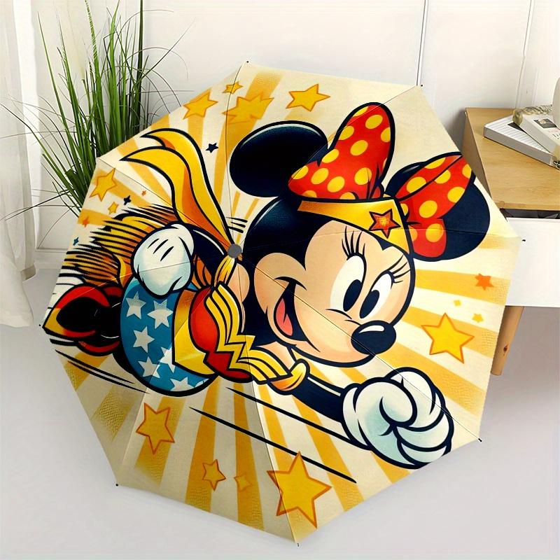 

Minnie Mouse,Superhero Automatic Folding Umbrella Simple 8 Rib Design, Bright Cartoon Pattern, Durable Iron Frame, Suitable For Travel, Ou