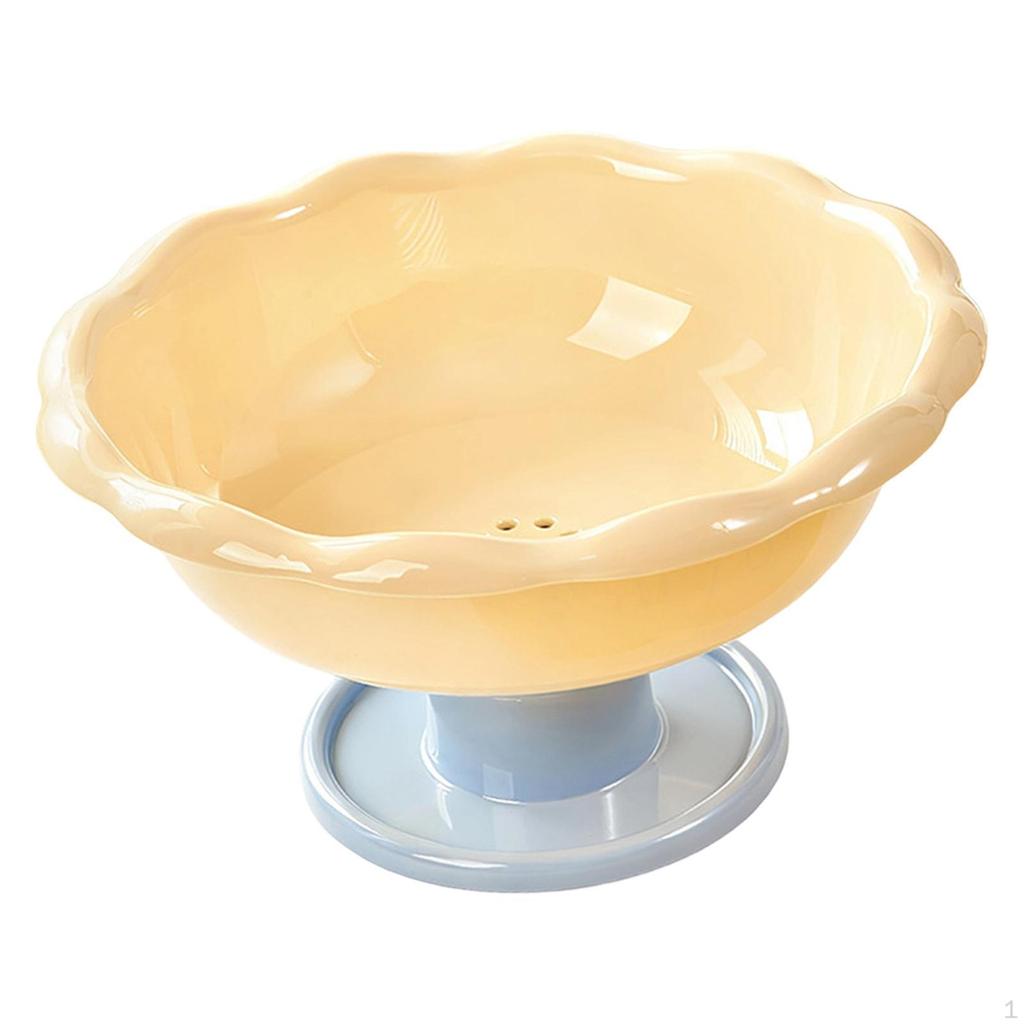 Decorative Flower-Shaped Fruit Bowl with Drainage Holes, Removable Base, 26 Cm X 14 Cm.