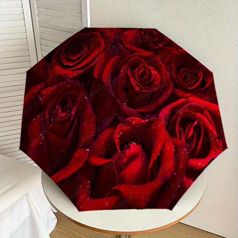 1pc Rose Petal Print Umbrella , Multi-functional Umbrellafor Men & Women, Valentine s Day Anniversary Gift0818045