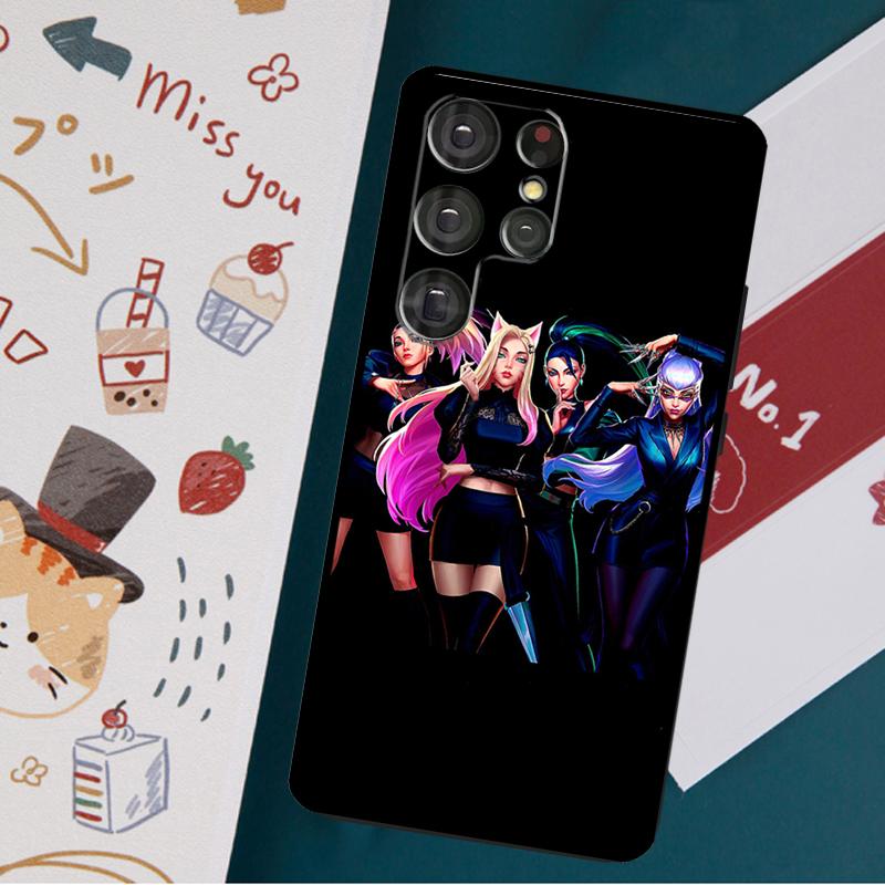 Kda Kaisa Ahri Akali-fodral för Samsung Galaxy S23 S20 FE S21 FE S22 Ultra Note 20 S8 S9 S10 Note 10 Plus bakskal