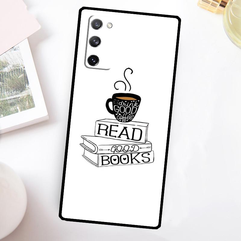 Books And Coffee Phone Case For Samsung Galaxy S23 S24 Ultra S22 S20 S21 FE Note 20 10 S8 S9 S10 Plus Cover