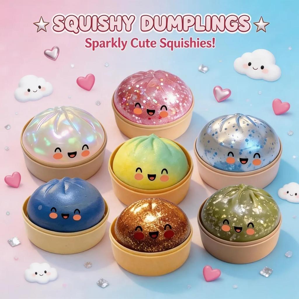 Riesiger Teigtaschen-Brötchen Squishy Stressball Langsam aufsteigendes Glitzer Fidget Spielzeug für Zuhause Büro Reisen
