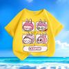 LABUBU New Round Neck Children's Short-sleeved, Multicolor LABUBU Expression Printed Girls' T-shirt,  Versatile Children's Tops