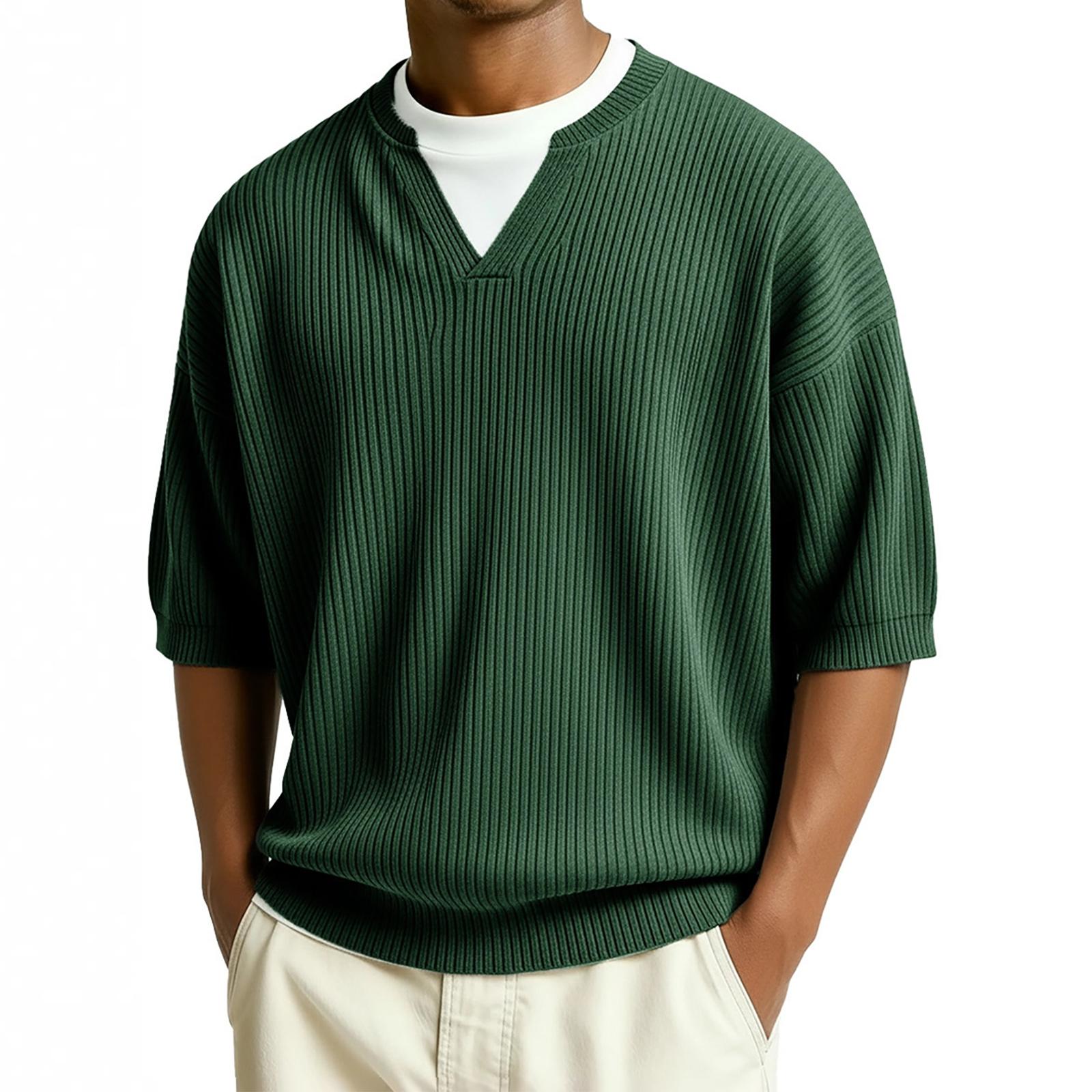 Мужской повседневный комплект из двух предметов для отпуска топ с V-образным вырезом и рукавом три четверти XXL 1990₽