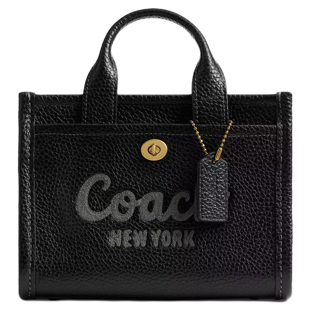 

Coach Cargo 20 Logo Print Gold Hardware Pebble Leather Tote Bag Women tote Black CAO26-B4BK Basic Set (Bag+Dust Bag)