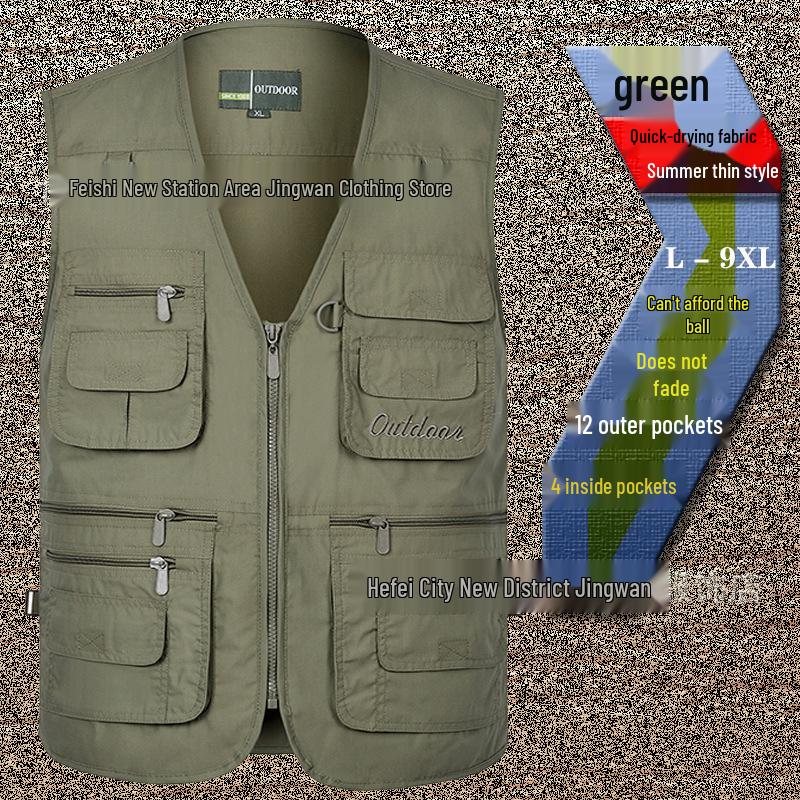 Men's Summer Mesh Multi-Pocket Fishing Vest – Outdoor Lightweight Sleeveless Jacket