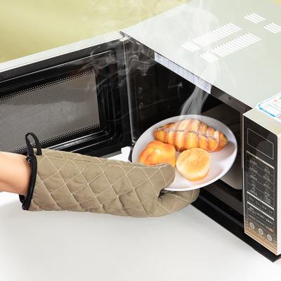 Thickened Pure Cotton Canvas Flame Retardant Heat Insulation Gloves Baking High Temperature Resistant Gloves Extended Anti-scalding Gloves