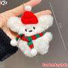 Capybara Christmas Keychain Cute Red Scarf Bear Doll Keyring Hanging Mobile Phones Bag Pendant Christmas Party Small Gifts Decor