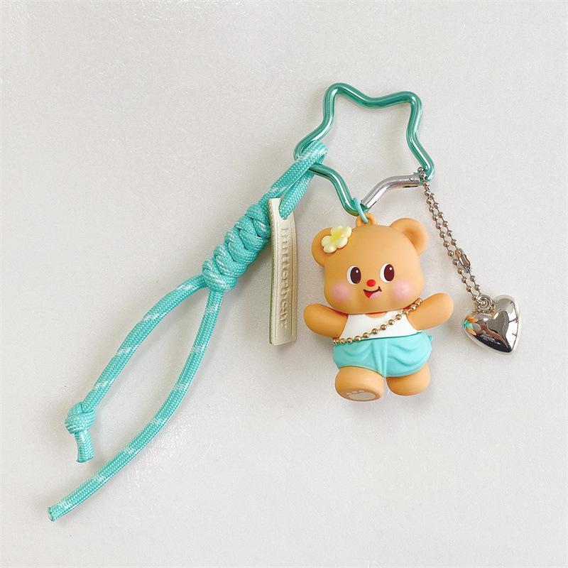 Little Bear Naughty Cool Pants Cartoon Keychain: Cute Couple & Bestie Bag Charm