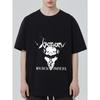 Black T Shirt with Venom Black Metal Graphic Print for Music Festival and Casual Wear