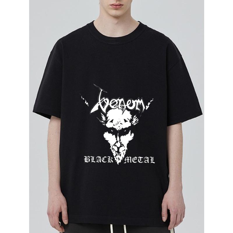 

Черная футболка с графическим принтом Venom Black Metal для музыкального фестиваля и повседневной носки XXXXL чёрный