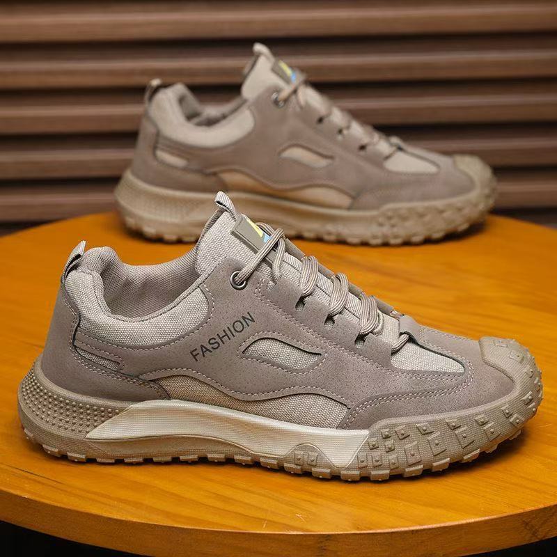 Men's Shoes New Men's Casual Sneakers Breathable Thick-soled Work Shoes Trendy Versatile Men's Single Shoes