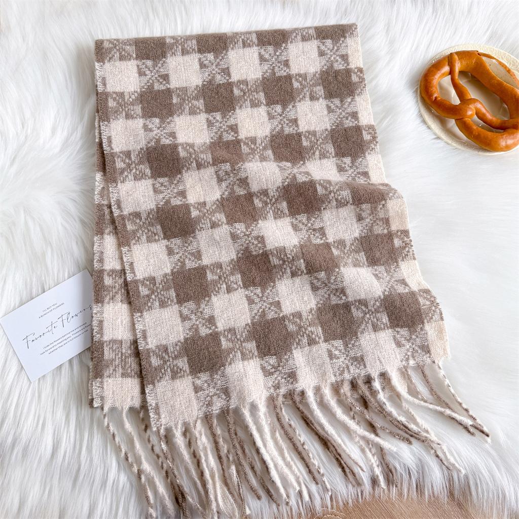 Imitation Cashmere Women Cold-Proof Winter Warm Scarf Stripe Thick Shawls Fashion Luxury Designer Tassels Pashmina Foulard