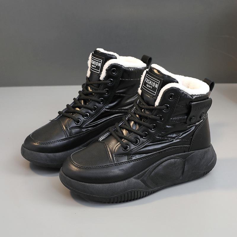 

YB6022 Velvet Mid-Top Snow Boots - 2023 Кроссовки на толстой платформе с повышенной подошвой 38 чёрный