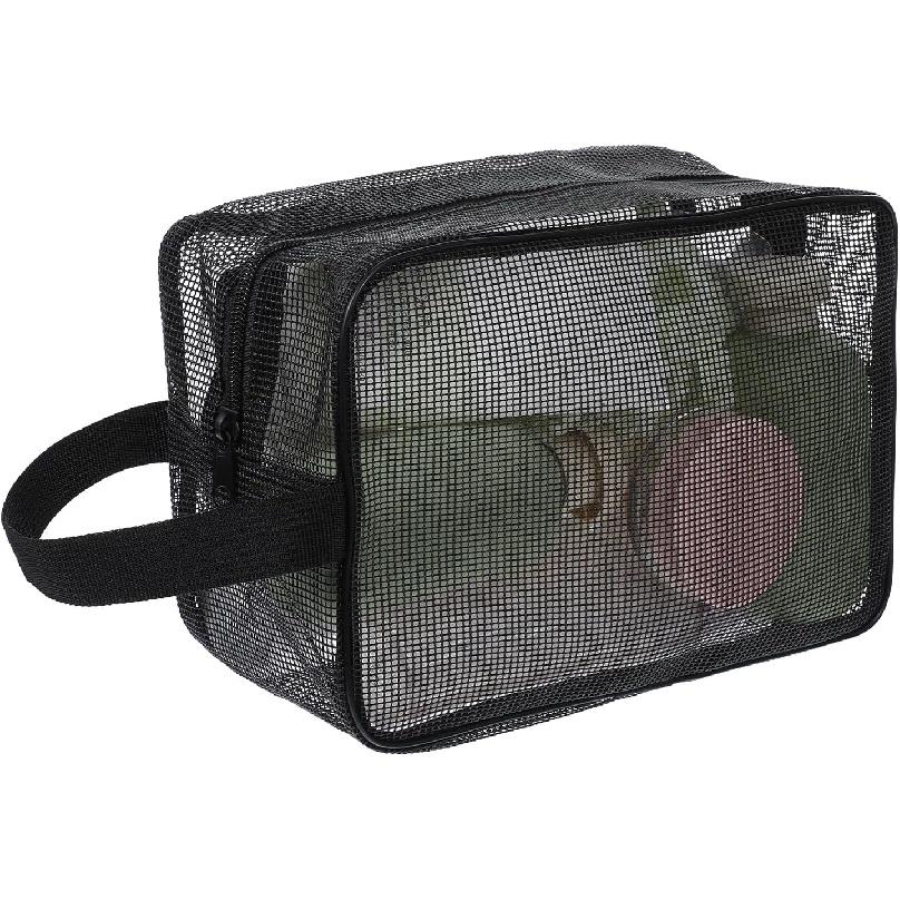 Mesh Shower Caddy Bag, Portable Rectangle Toiletry Bags Quick Dry Tote Bag with Zipper Toiletry Organizer Bags for Gym Travel Camping College Dorm